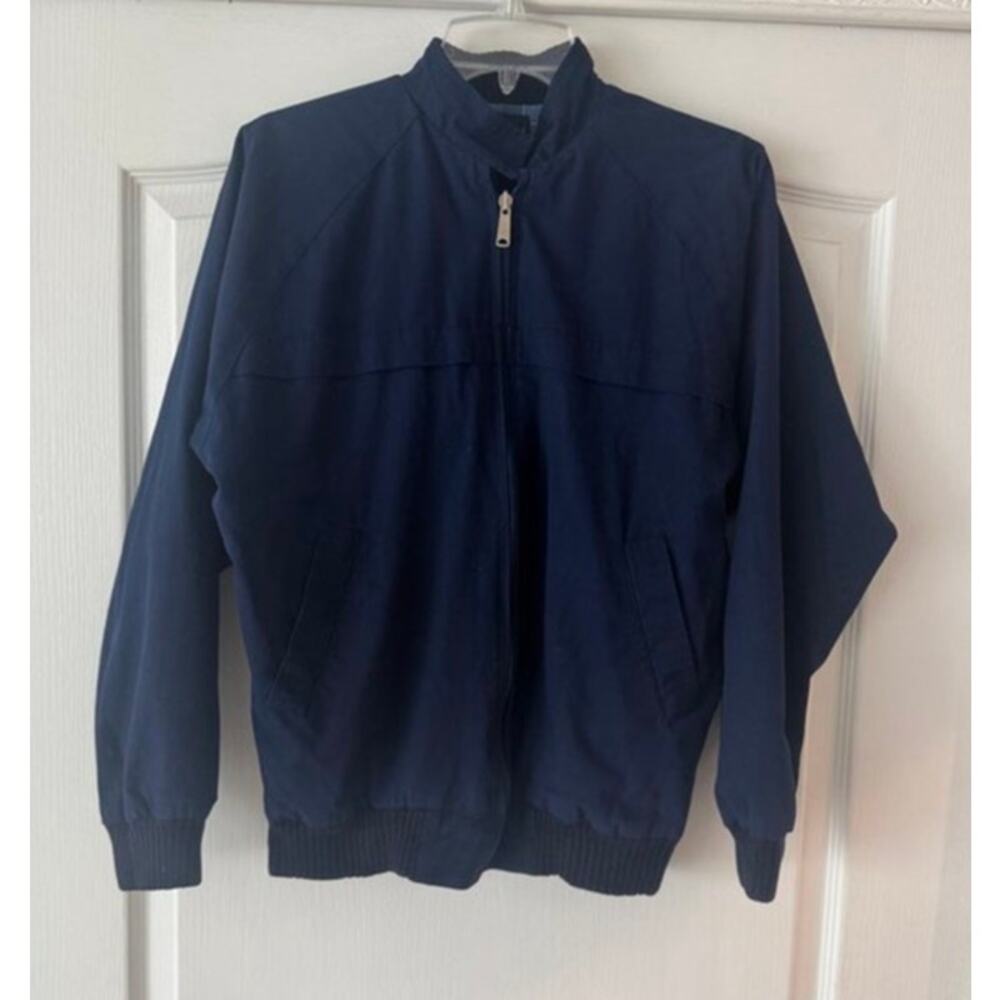 Vintage JCPenney Made USA Jacket Men's M Navy Plaid Flannel Lined Bomber